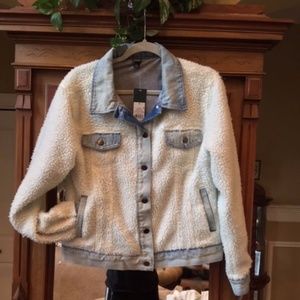 Wild Fable White and Blue denim jacket